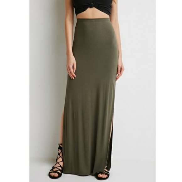maxi skirt with slits on both sides